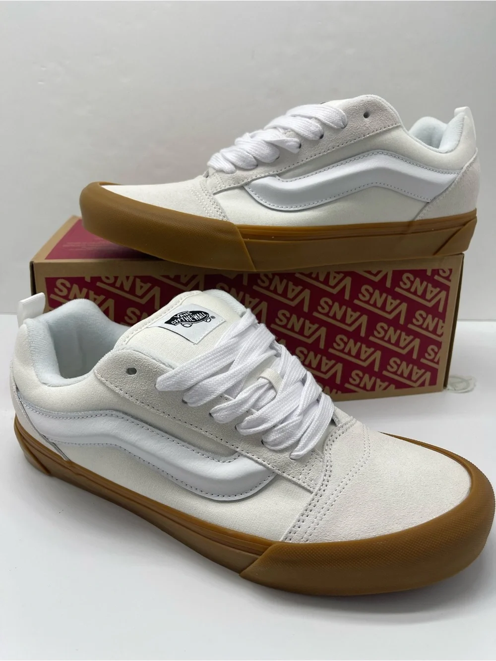 Vans Men’s Sz 11.5 Knu Skool GUM BLANC DE BLANC VN000D22JVY Skate Sneakers